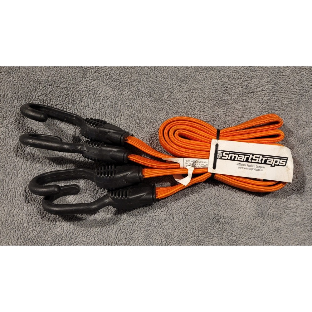 SmartStraps 36" Flat Strap Bungee Cords with Hooks – 2-Pack Orange (New)
